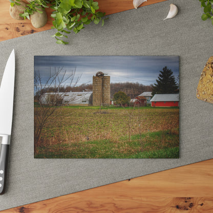 U R There Photography Fostoria Road Quonset Rustic Farmhouse Tempered-Glass Cutting Board