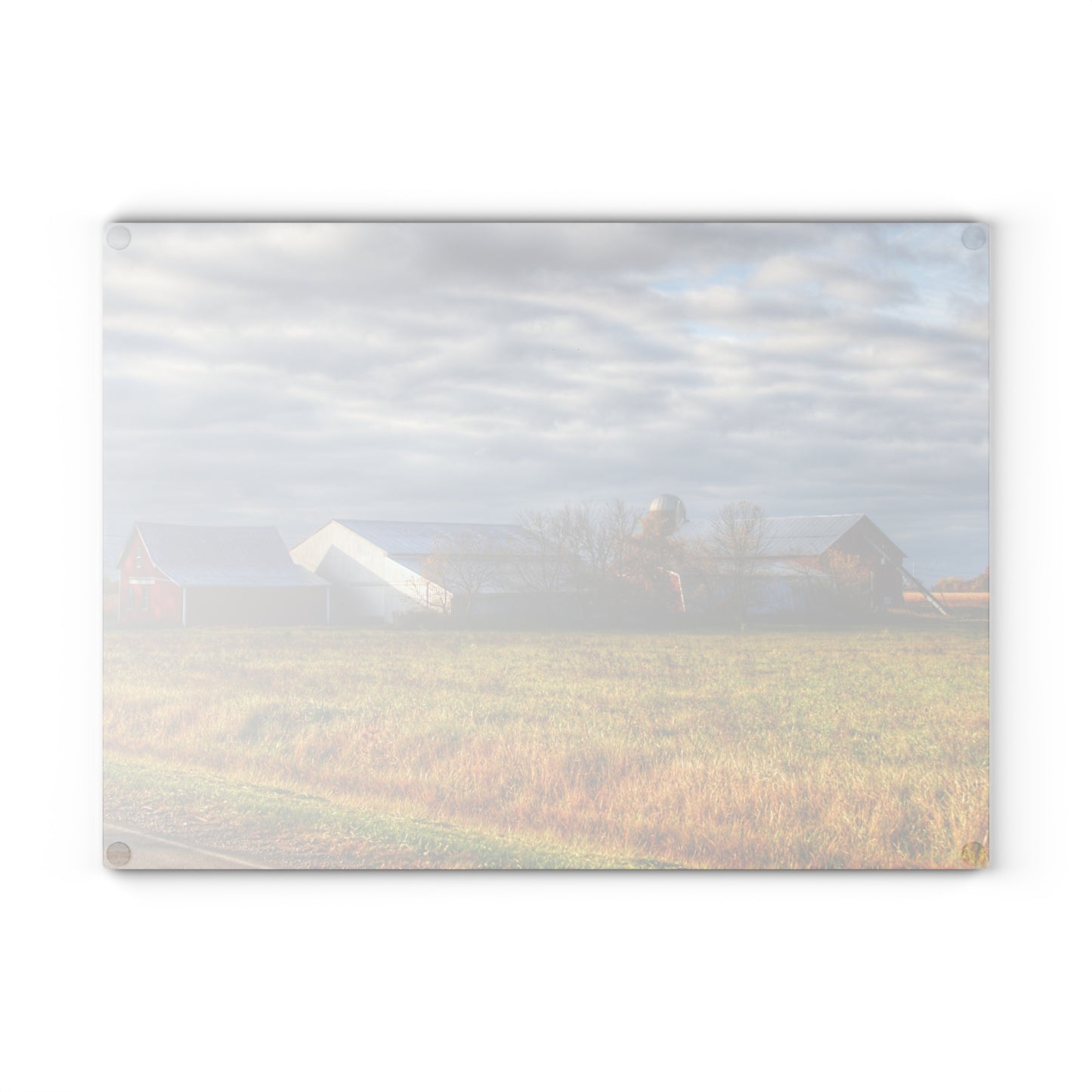 U R There Photography Marlette Road Farm I Rustic Farmhouse Tempered-Glass Cutting Board