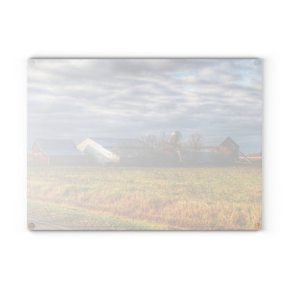 U R There Photography Marlette Road Farm I Rustic Farmhouse Tempered-Glass Cutting Board