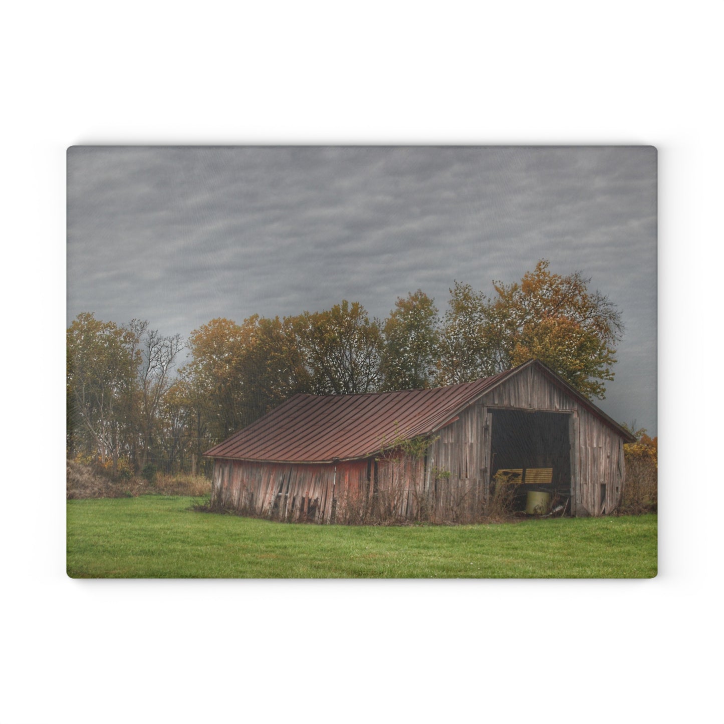 U R There Photography Stewart Road Little Grey Rustic Farmhouse Tempered-Glass Cutting Board