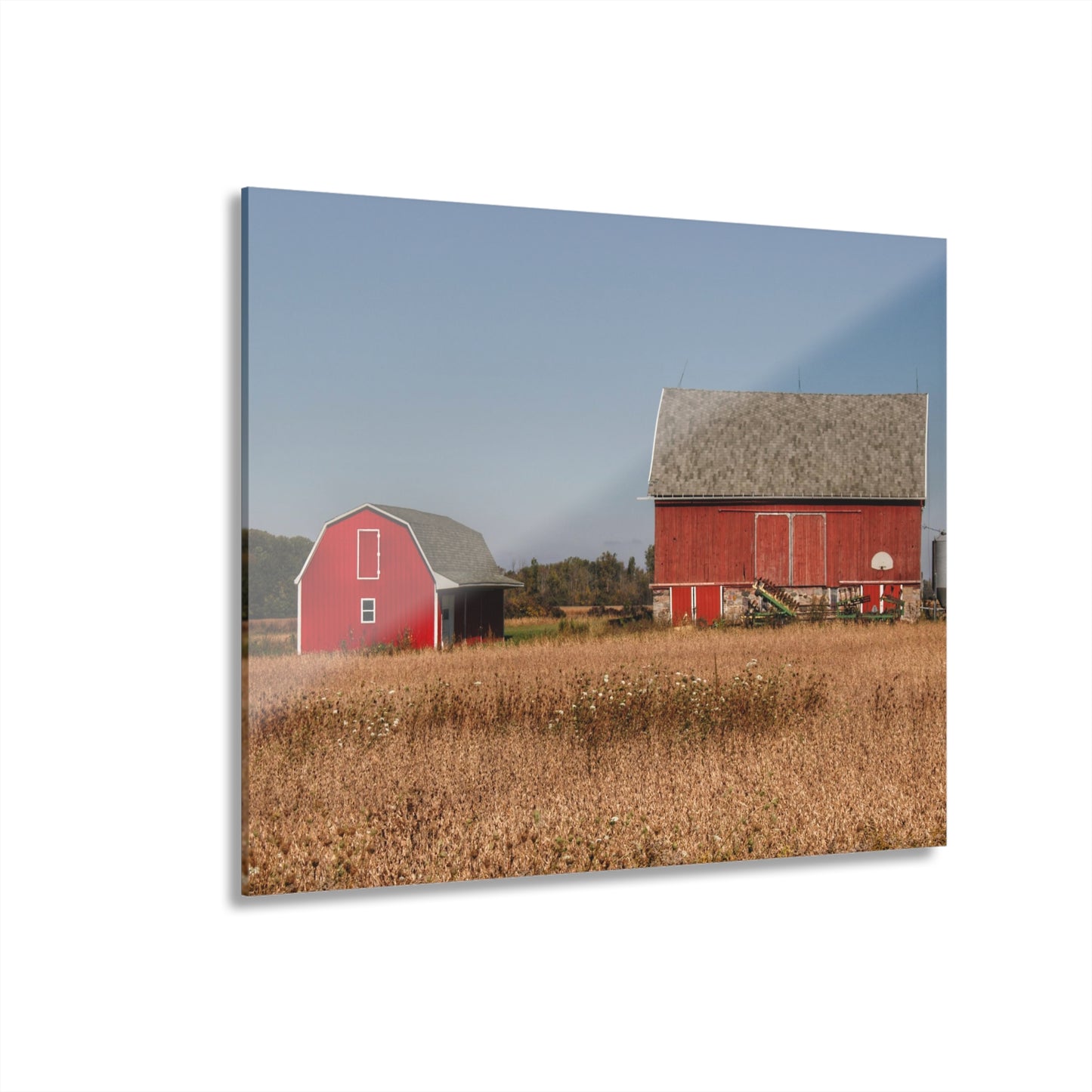 U R There Photography Brown City Wellman Line Road Reds Rustic Farmhouse Acrylic Wall Print