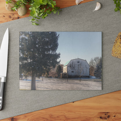 U R There Photography Washburn White Rustic Farmhouse Tempered-Glass Cutting Board