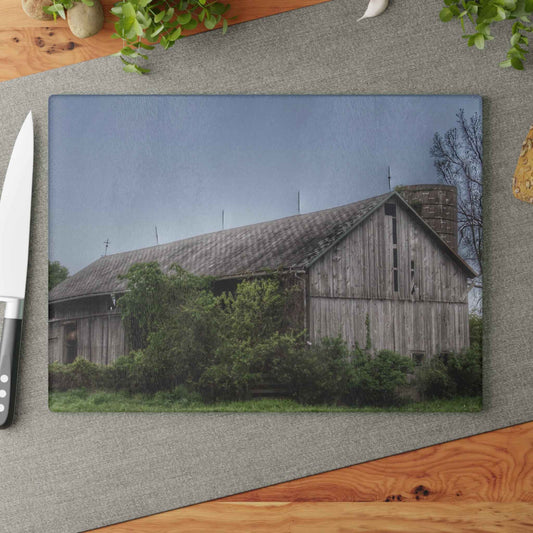 U R There Photography Wilder Road Grey I Rustic Farmhouse Tempered-Glass Cutting Board