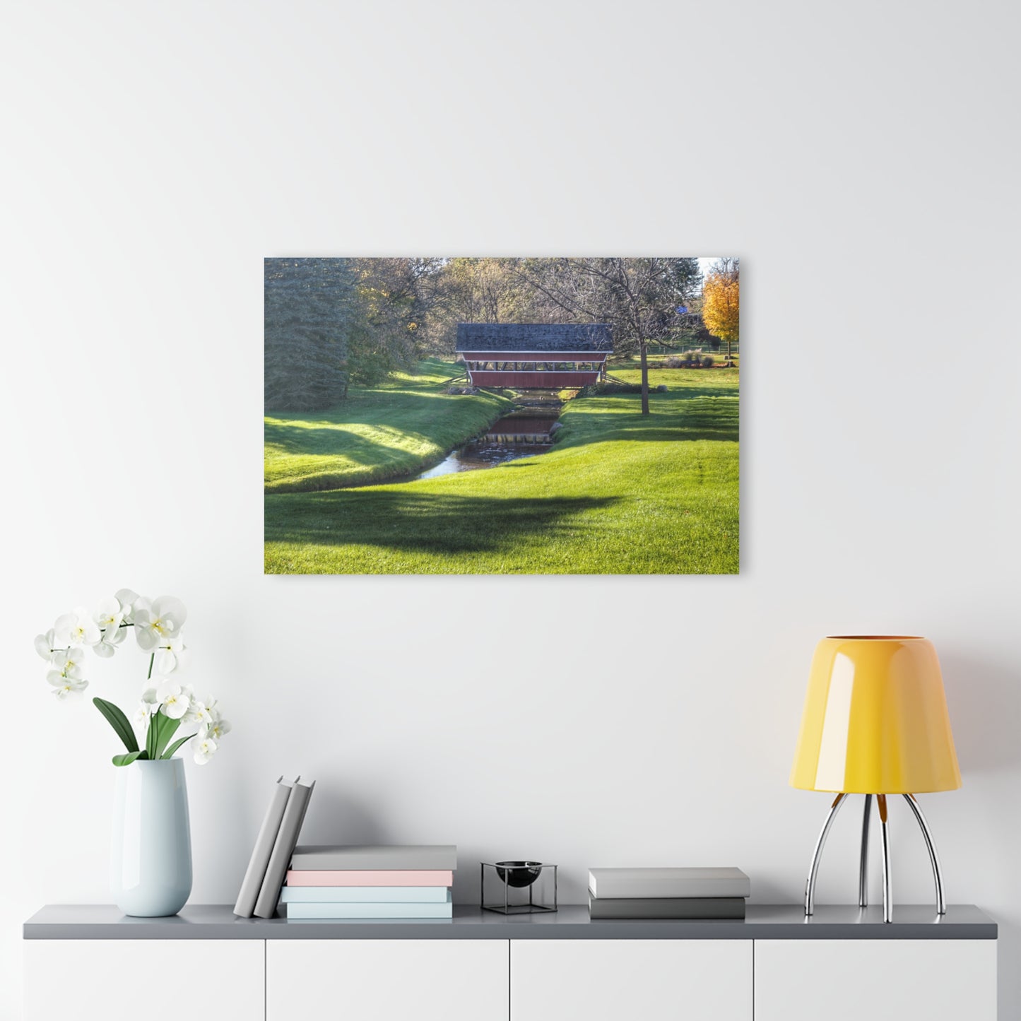 U R There Photography Hadley Covered Bridge I Rustic Farmhouse Acrylic Wall Print