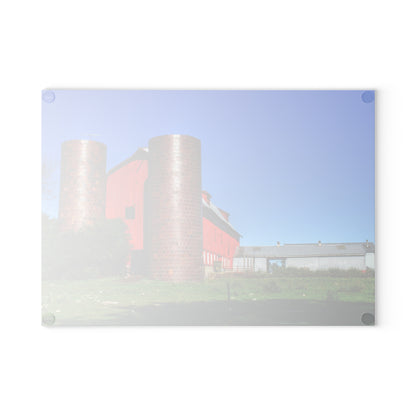 U R There Photography Baldwin Red I Rustic Farmhouse Tempered-Glass Cutting Board
