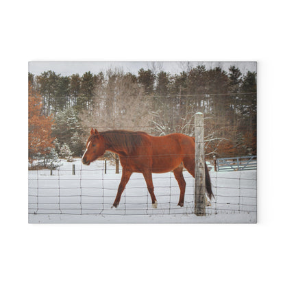 U R There Photography Roadside Chestnut Rustic Farmhouse Tempered-Glass Cutting Board