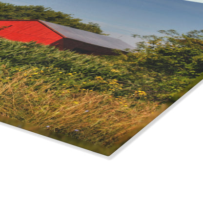 U R There Photography Willard Road Red II Rustic Farmhouse Tempered-Glass Cutting Board