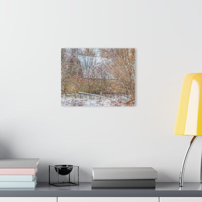 U R There Photography Dryden Road Hidden Winter Grey Rustic Farmhouse Acrylic Wall Print