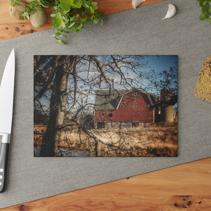 U R There Photography Greenwood Road Hidden Rustic Farmhouse Tempered-Glass Cutting Board