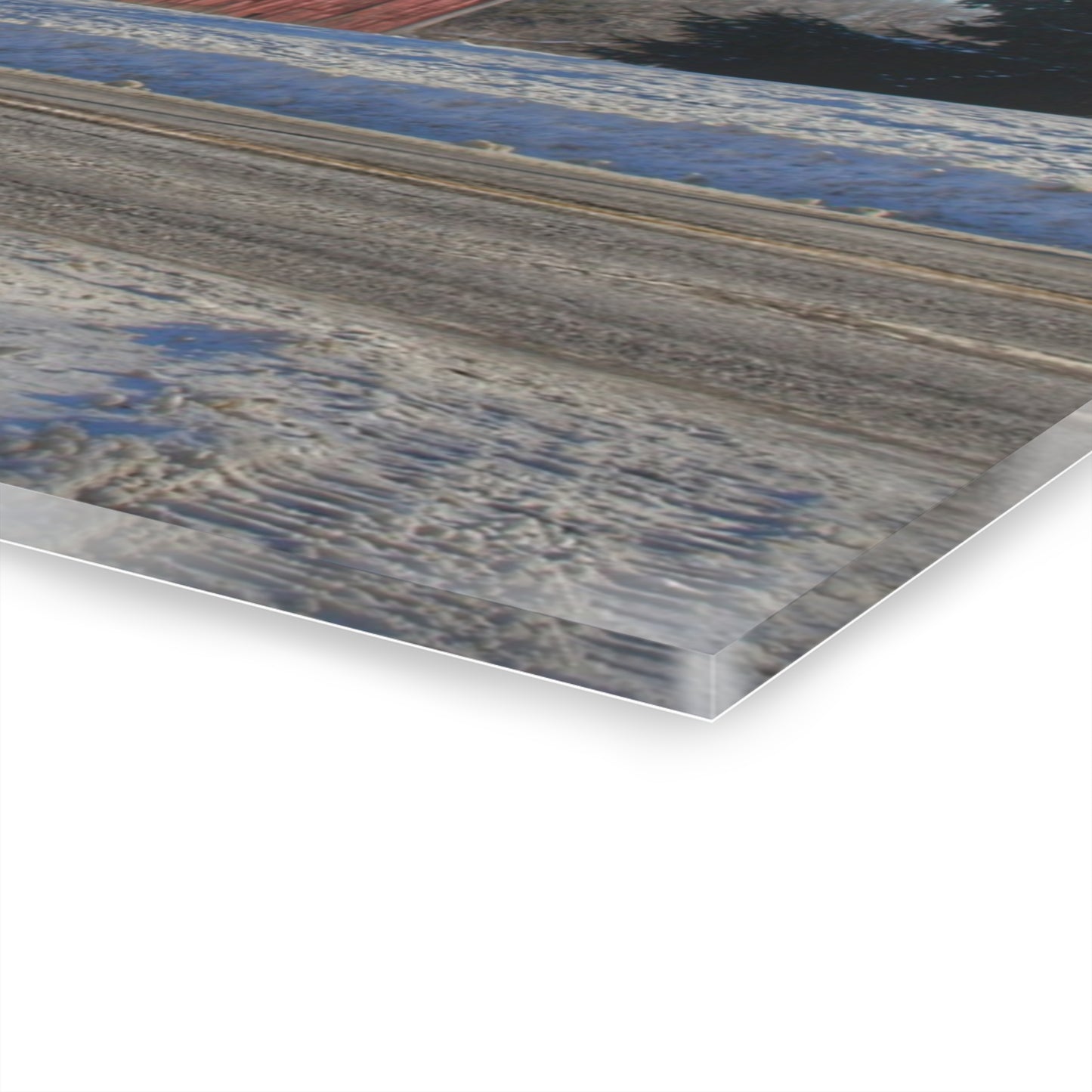 U R There Photography Metamora Red in Winter Rustic Farmhouse Acrylic Wall Print