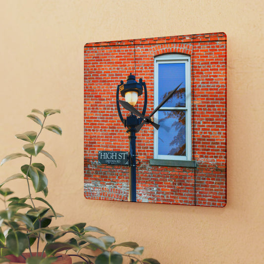 U R There Photography High Street Rustic Farmhouse Acrylic Analog Wall Clock