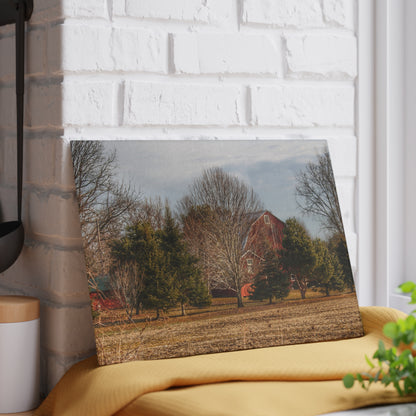 U R There Photography Irish Road Hidden Red Rustic Farmhouse Tempered-Glass Cutting Board