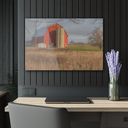 U R There Photography Harrington Road Red and Silo Rustic Farmhouse Acrylic Wall Print