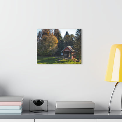 U R There Photography Hadley Covered Bridge II Rustic Farmhouse Acrylic Wall Print