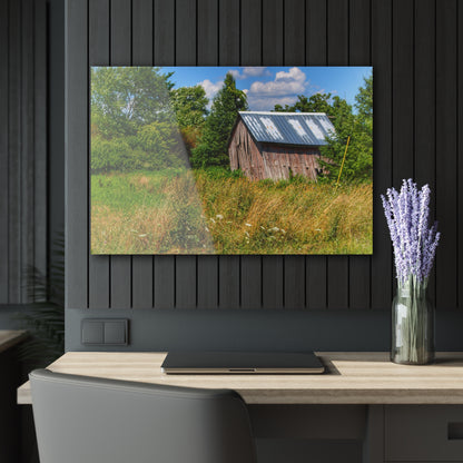 U R There Photography Lake Road Little Crooked Grey Rustic Farmhouse Acrylic Wall Print