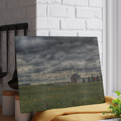 U R There Photography Early Fall on the Farm Rustic Farmhouse Tempered-Glass Cutting Board
