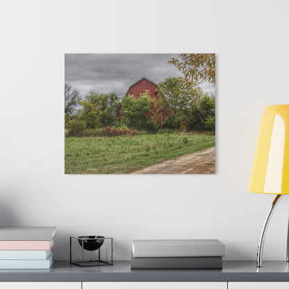 U R There Photography Bristol Road Hidden Red Rustic Farmhouse Acrylic Wall Print