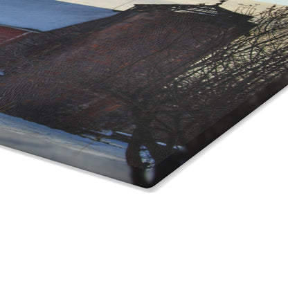 U R There Photography Ebeling Road Red Rustic Farmhouse Tempered-Glass Cutting Board