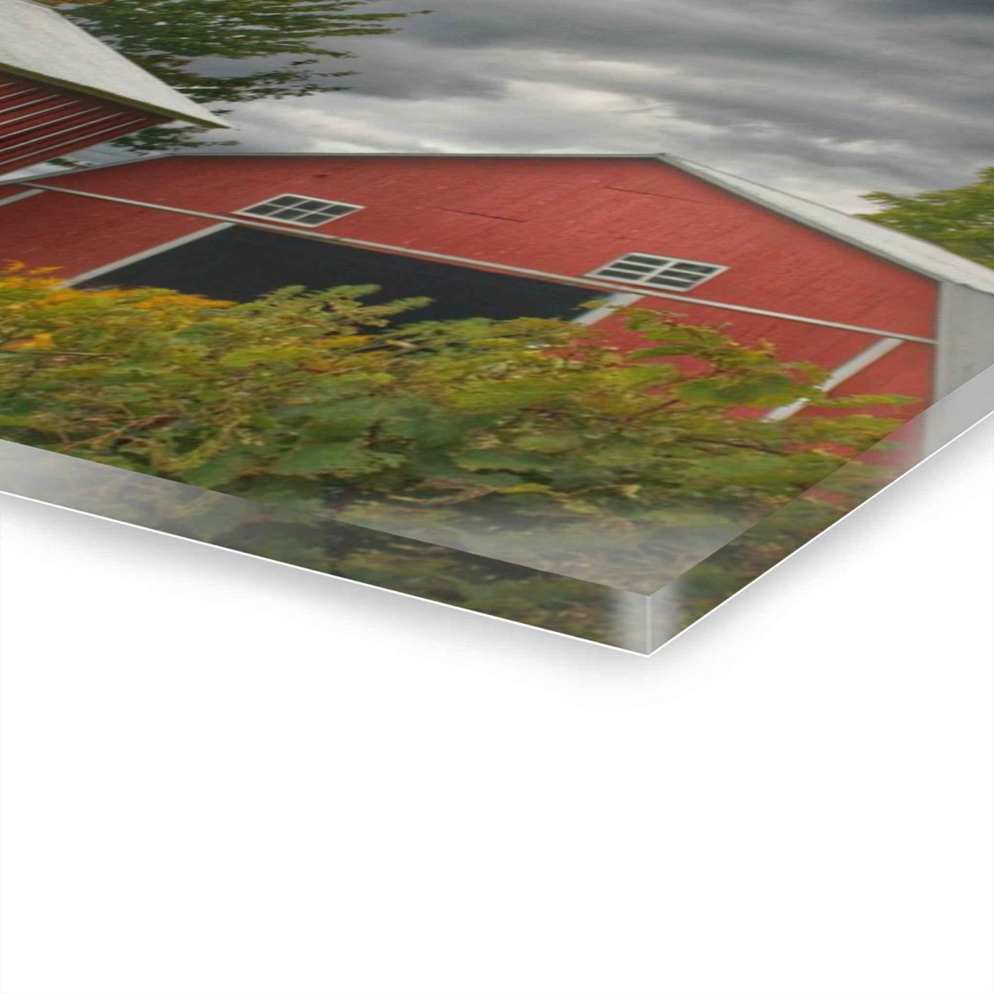 U R There Photography Pinstripe Barn and Buddy I Rustic Farmhouse Acrylic Wall Print