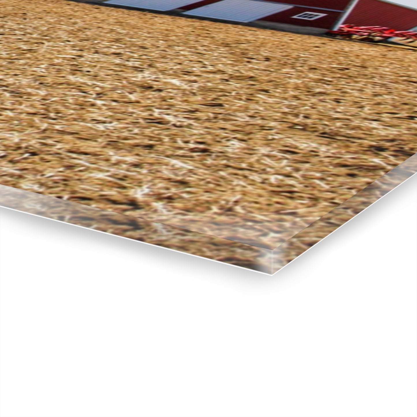 U R There Photography French Road Quilted Red Rustic Farmhouse Acrylic Wall Print