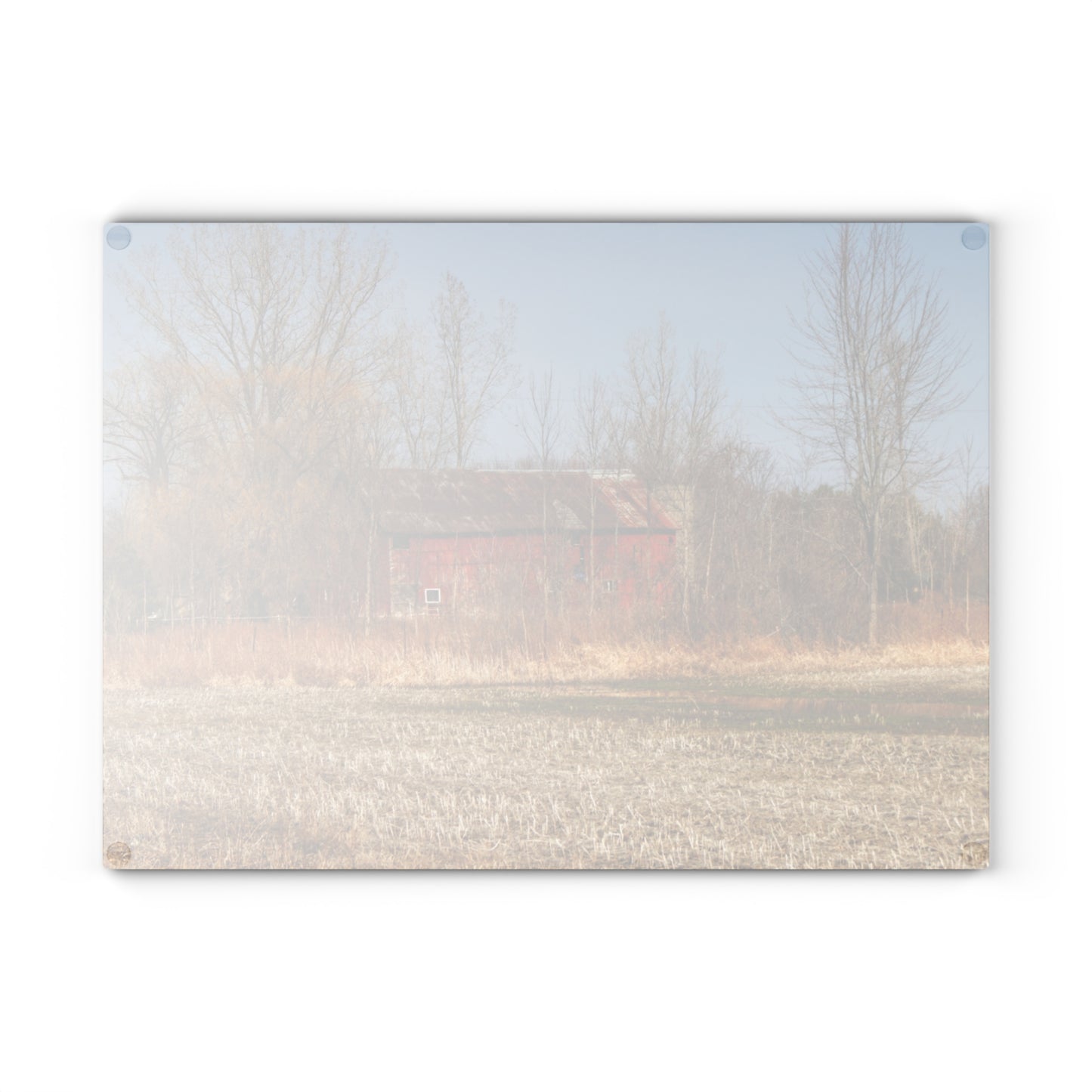U R There Photography Hidden Scotch Settlement Red Rustic Farmhouse Tempered-Glass Cutting Board
