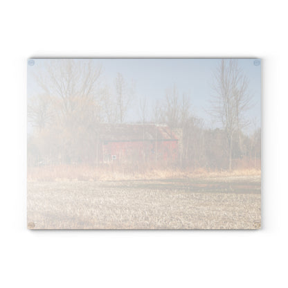 U R There Photography Hidden Scotch Settlement Red Rustic Farmhouse Tempered-Glass Cutting Board