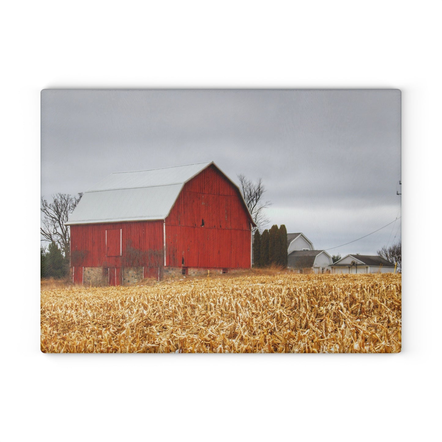 Barn Boutique Rustic Tempered-Glass Cutting Board| Jones Road Red