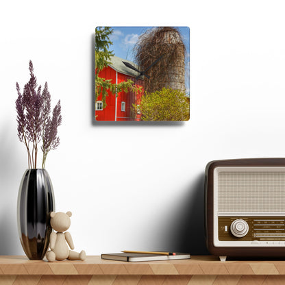 U R There Photography Delano Silo Rustic Farmhouse Acrylic Analog Wall Clock