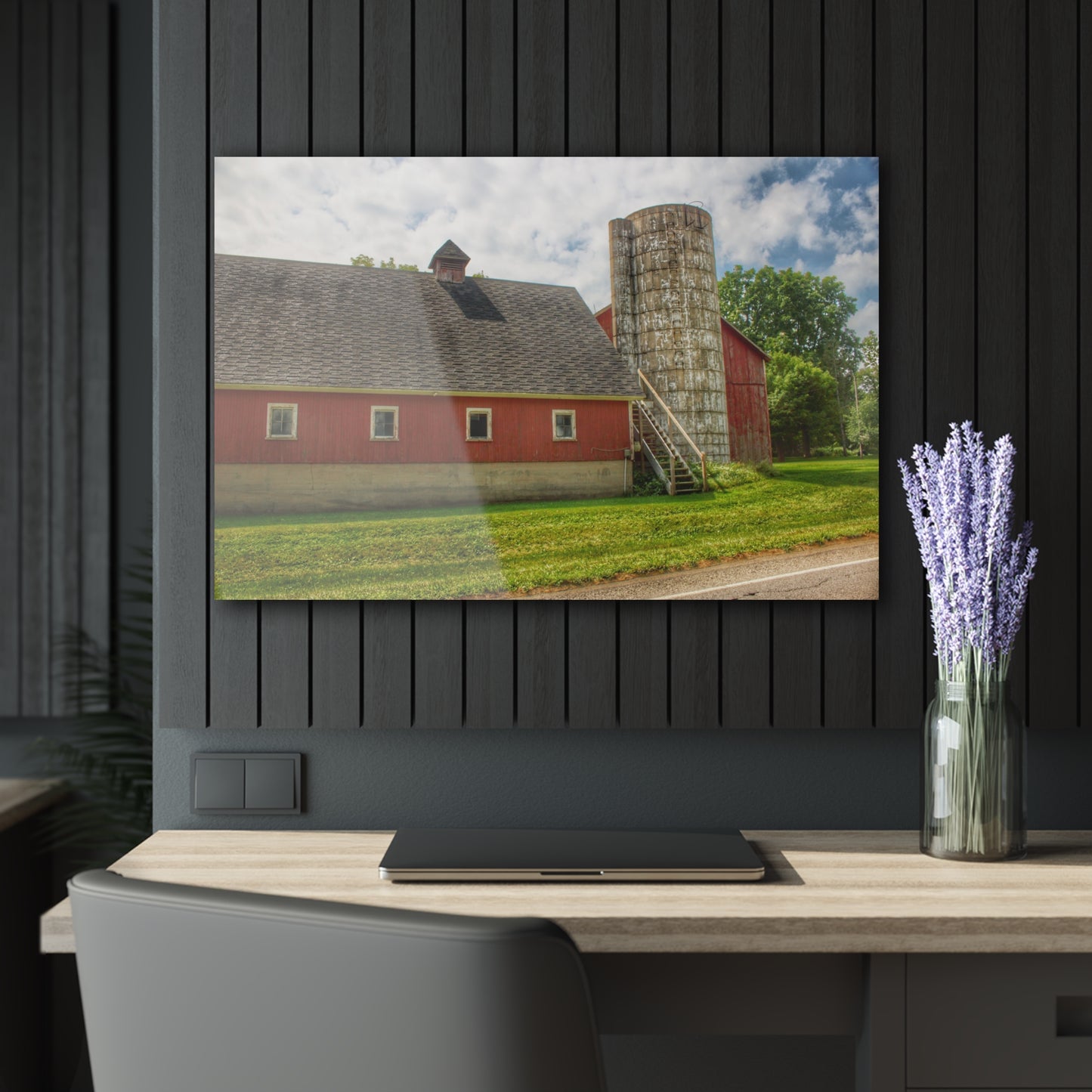 U R There Photography Metamora Red Silo Rustic Farmhouse Acrylic Wall Print