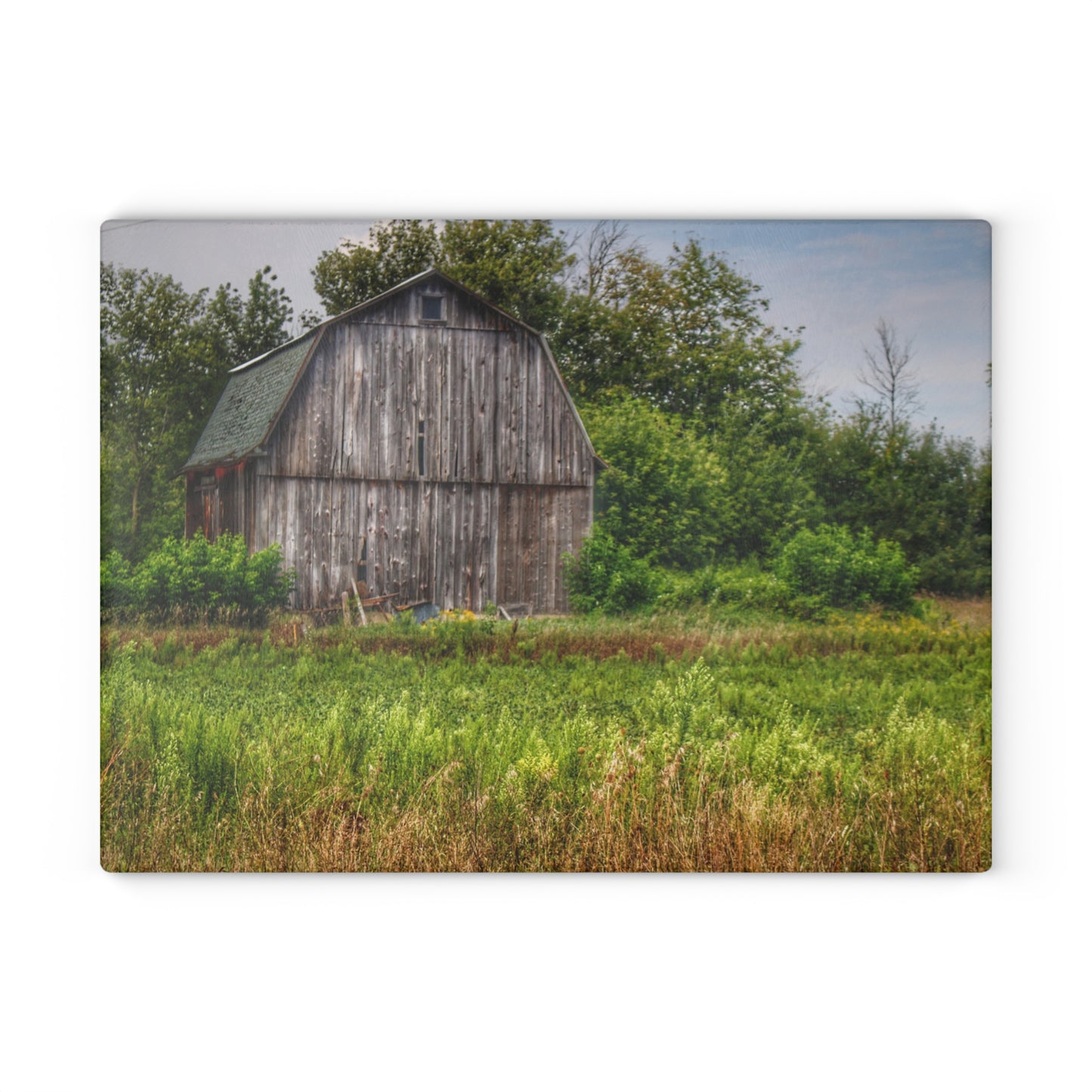 U R There Photography Frankford Road Grey Rustic Farmhouse Tempered-Glass Cutting Board