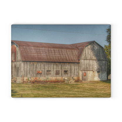 U R There Photography Irish Road Grey Rustic Farmhouse Tempered-Glass Cutting Board
