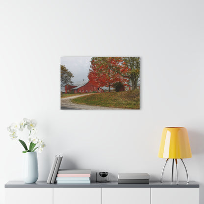 U R There Photography Goodrich Baldwin Road Reds II Rustic Farmhouse Acrylic Wall Print