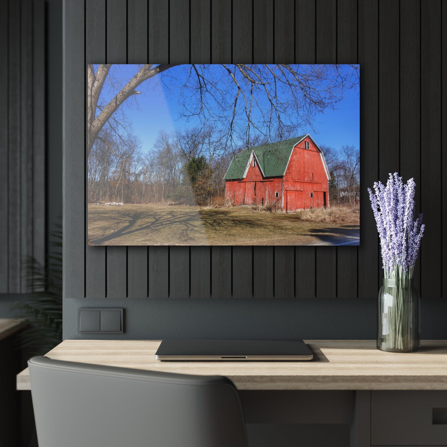 U R There Photography Hickory Ridge Red I Rustic Farmhouse Acrylic Wall Print