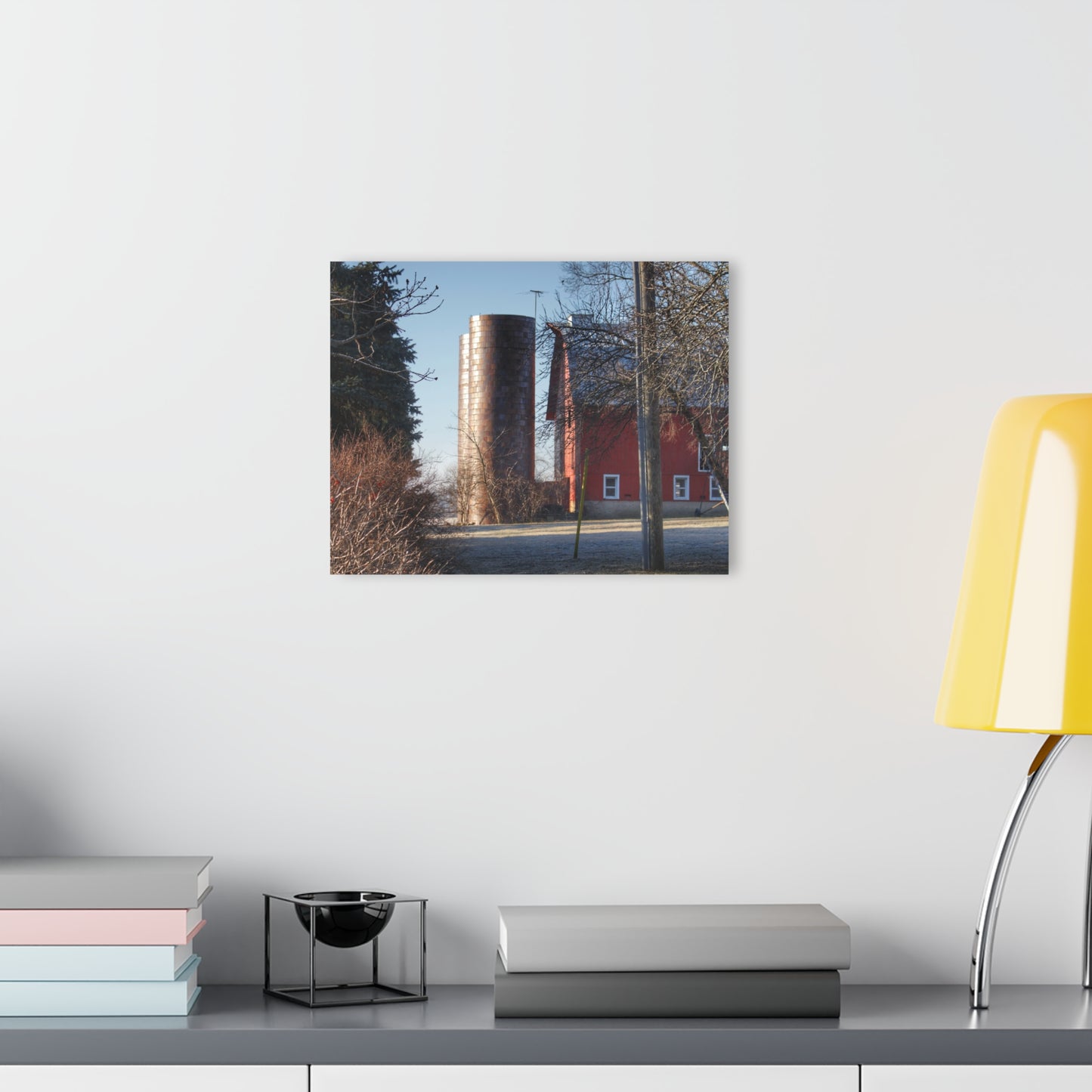 U R There Photography Newark Hidden Red Rustic Farmhouse Acrylic Wall Print