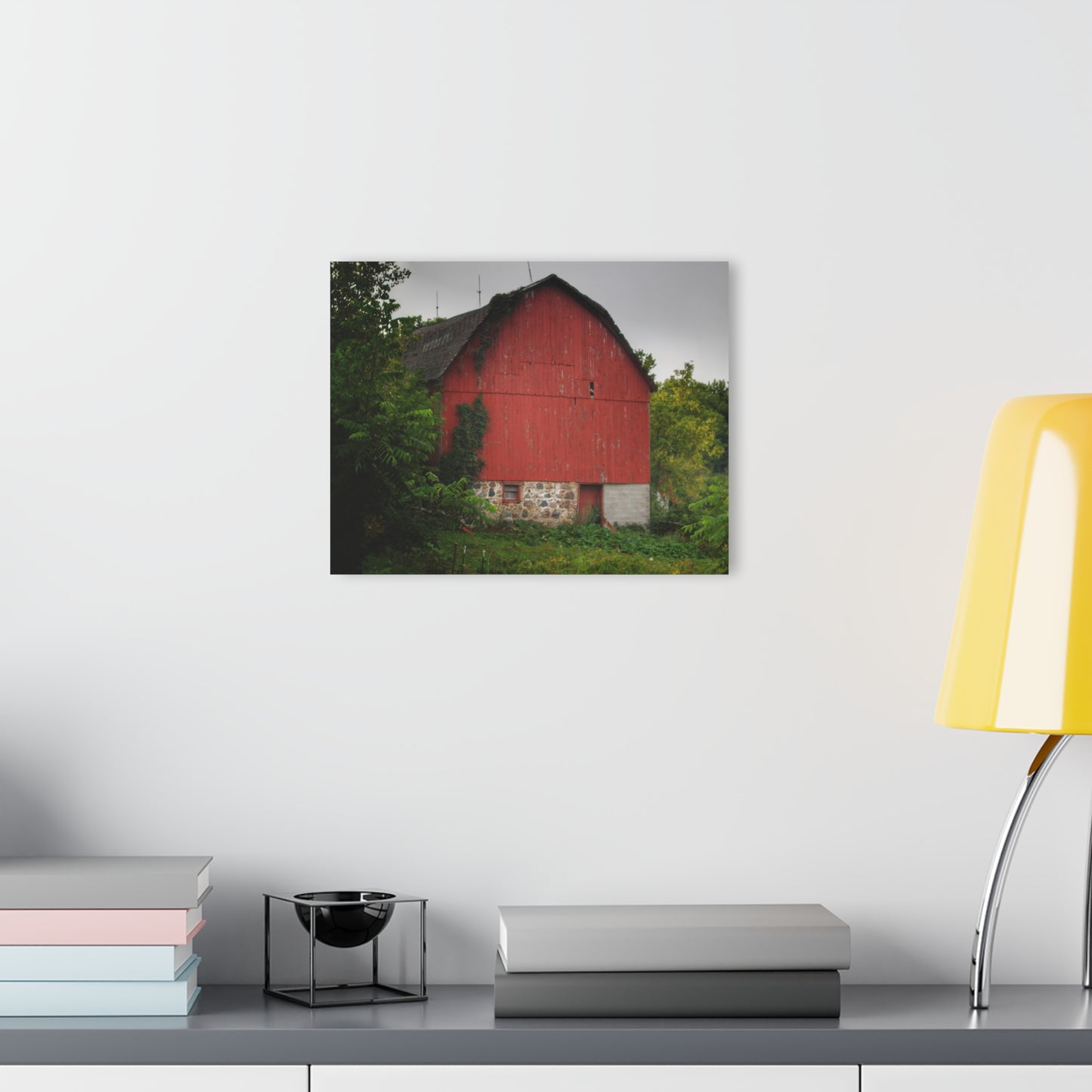 U R There Photography Brown Road Hidden Red I Rustic Farmhouse Acrylic Wall Print