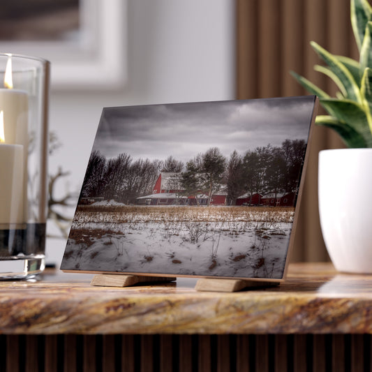 U R There Photography Across the Field in Thornville Rustic Farmhouse Decorative Ceramic Tile