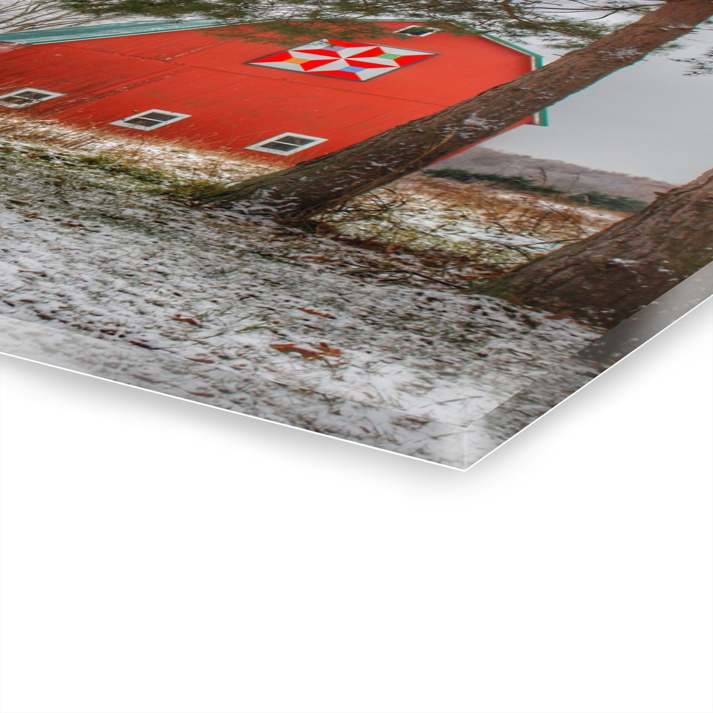 U R There Photography McKail Road Quilted Red Rustic Farmhouse Acrylic Wall Print