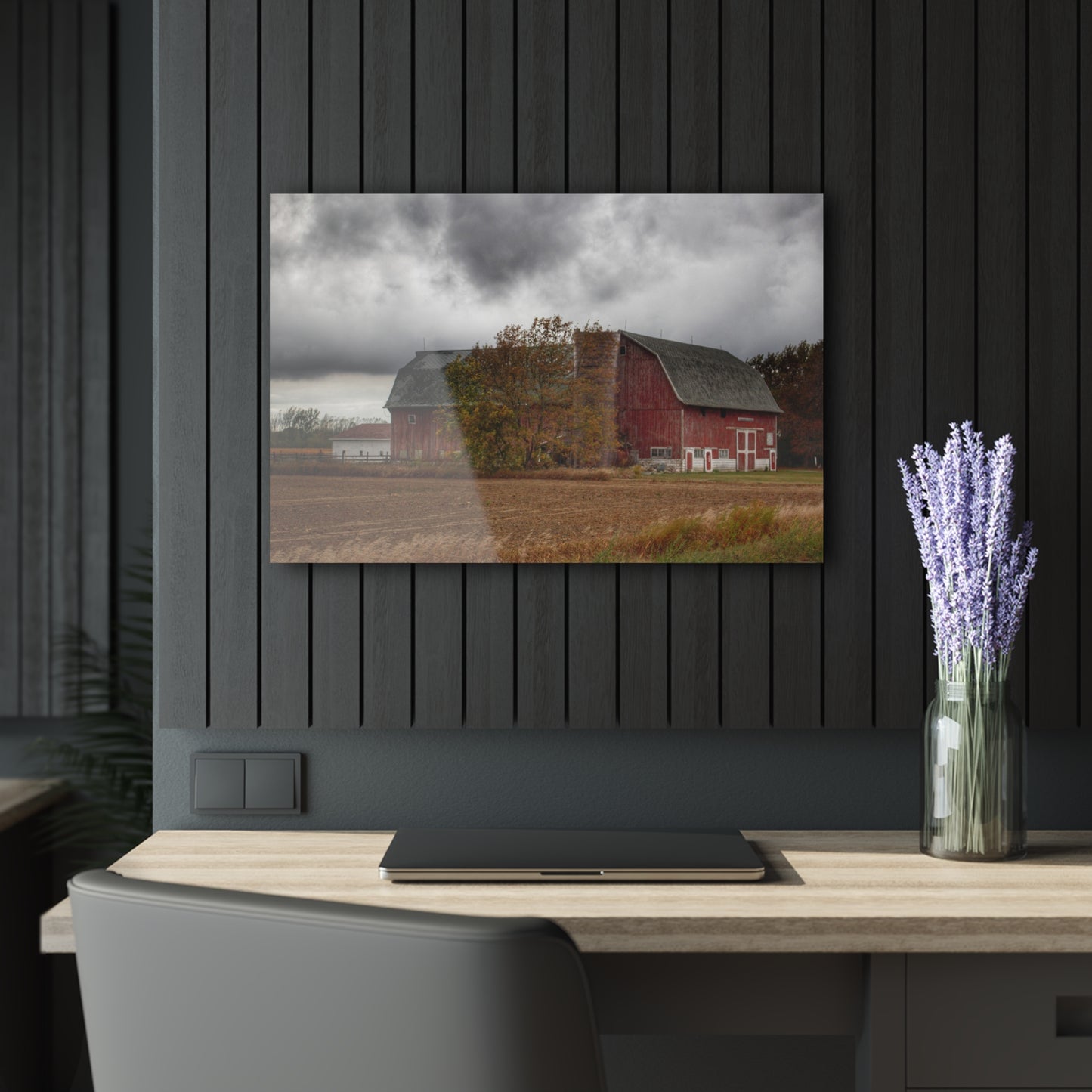 U R There Photography Hinson Road Reds II Rustic Farmhouse Acrylic Wall Print