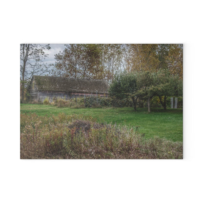 U R There Photography Grey Shack of Elmwood Rustic Farmhouse Tempered-Glass Cutting Board