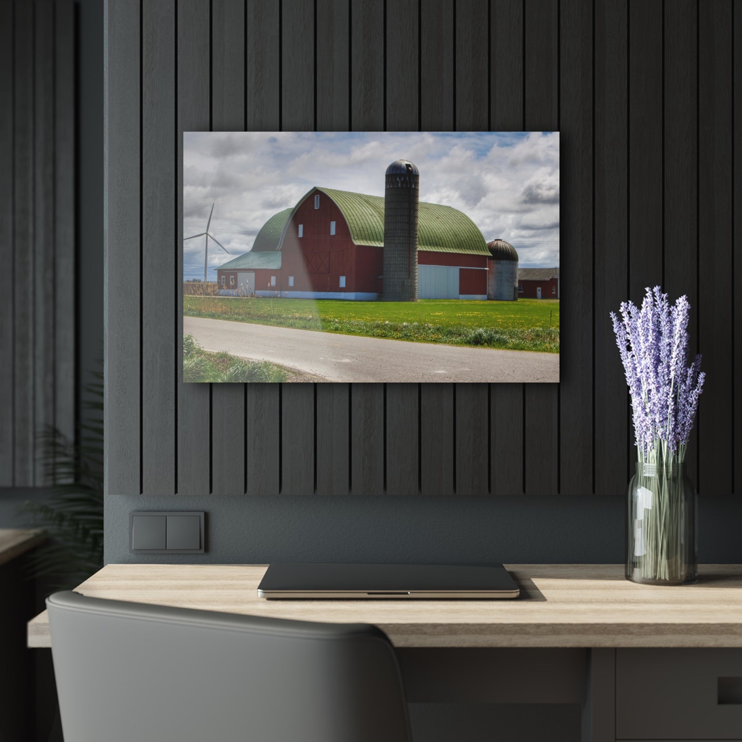 U R There Photography Rescue Road Red Rustic Farmhouse Acrylic Wall Print