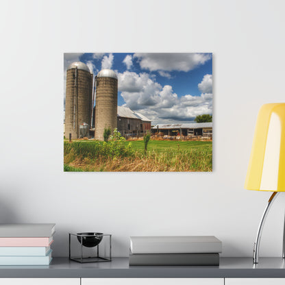 U R There Photography Millington Grey and Silos Rustic Farmhouse Acrylic Wall Print