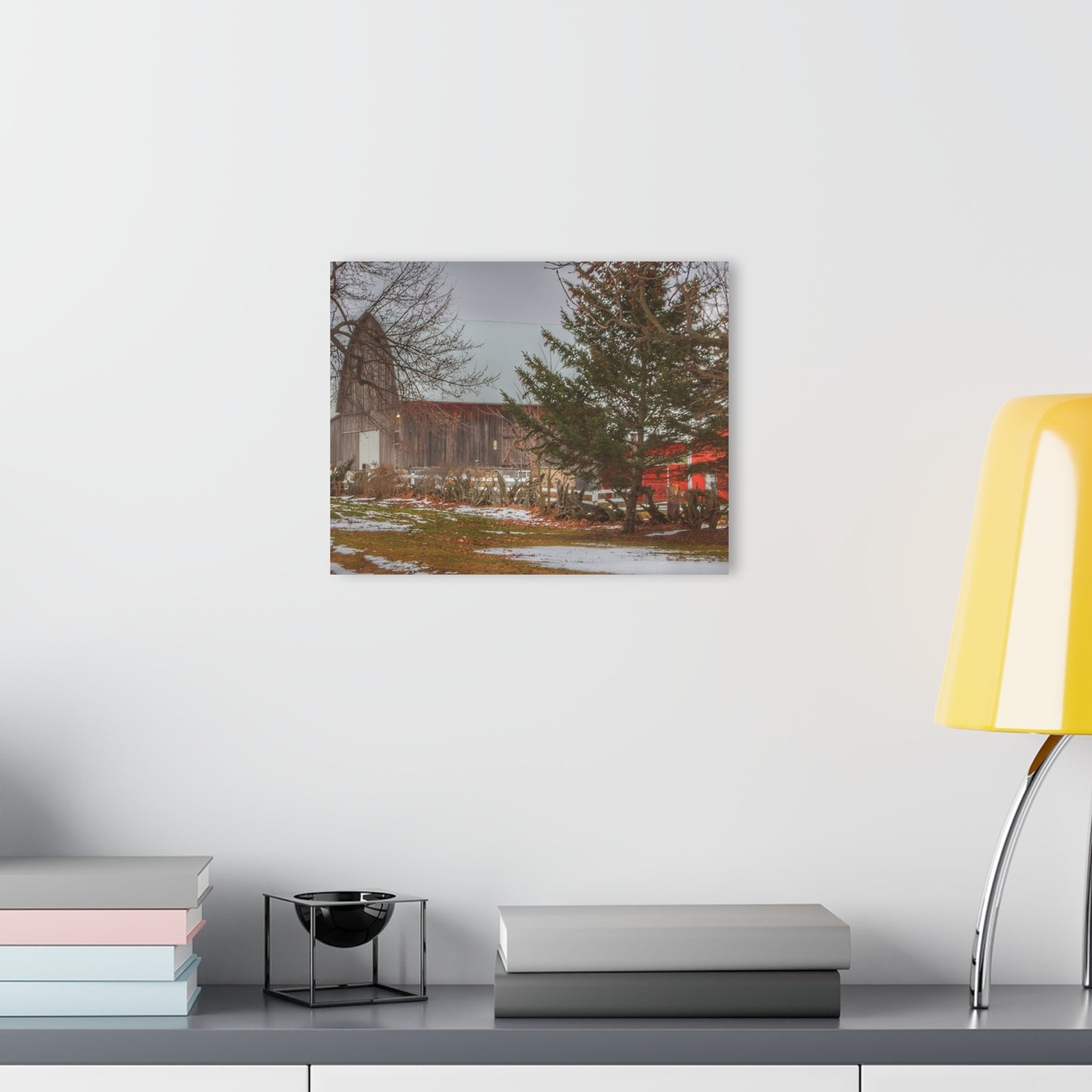 U R There Photography Schott Road Grey II Rustic Farmhouse Acrylic Wall Print