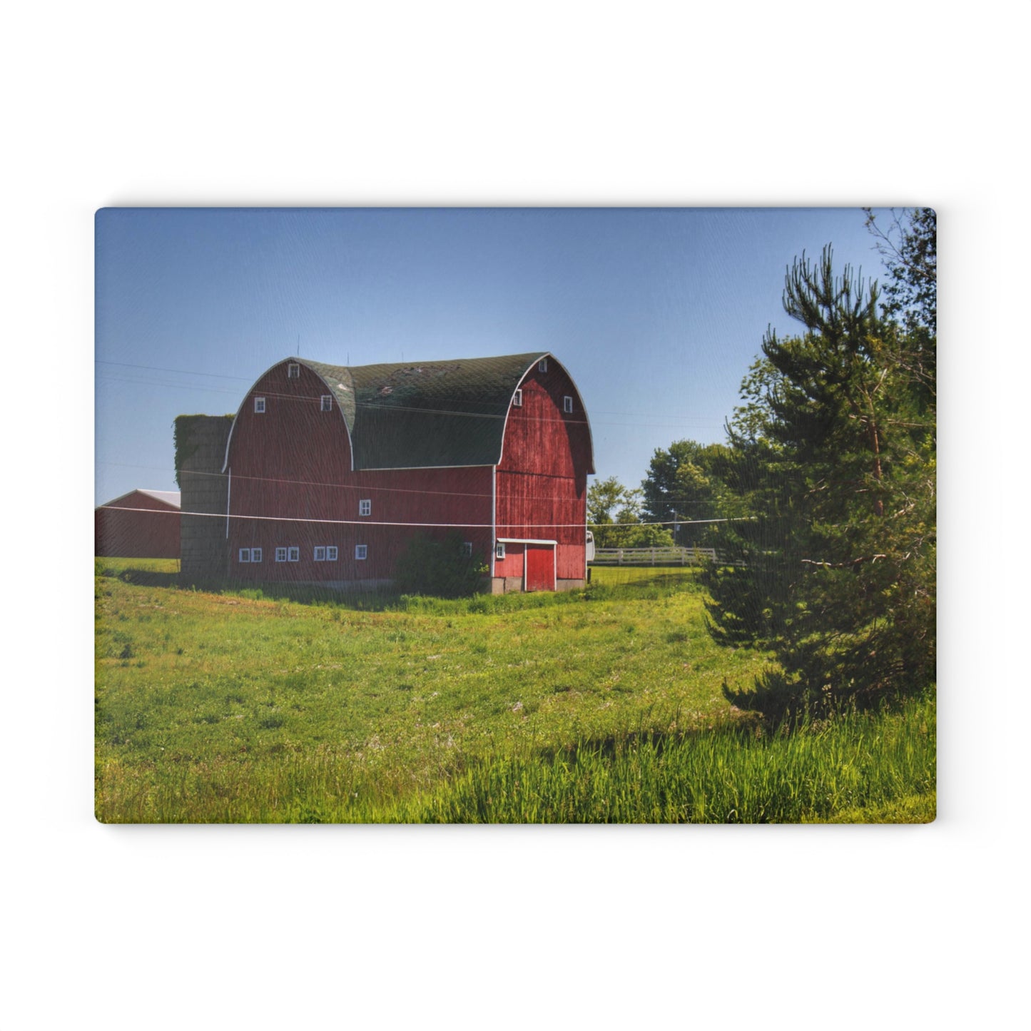U R There Photography Hegel Road Red Rustic Farmhouse Tempered-Glass Cutting Board