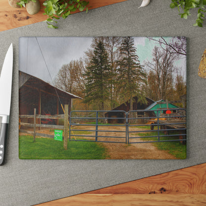 U R There Photography Castle Roadside Greys Rustic Farmhouse Tempered-Glass Cutting Board