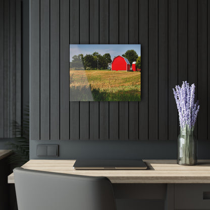 U R There Photography Bristol Road Red and Silo Rustic Farmhouse Acrylic Wall Print