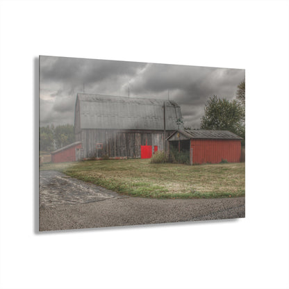 U R There Photography Wadsworth Road Grey Saltbox Rustic Farmhouse Acrylic Wall Print
