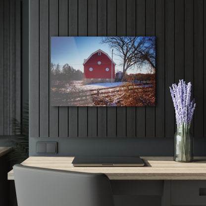 U R There Photography Groveland Red Rustic Farmhouse Acrylic Wall Print