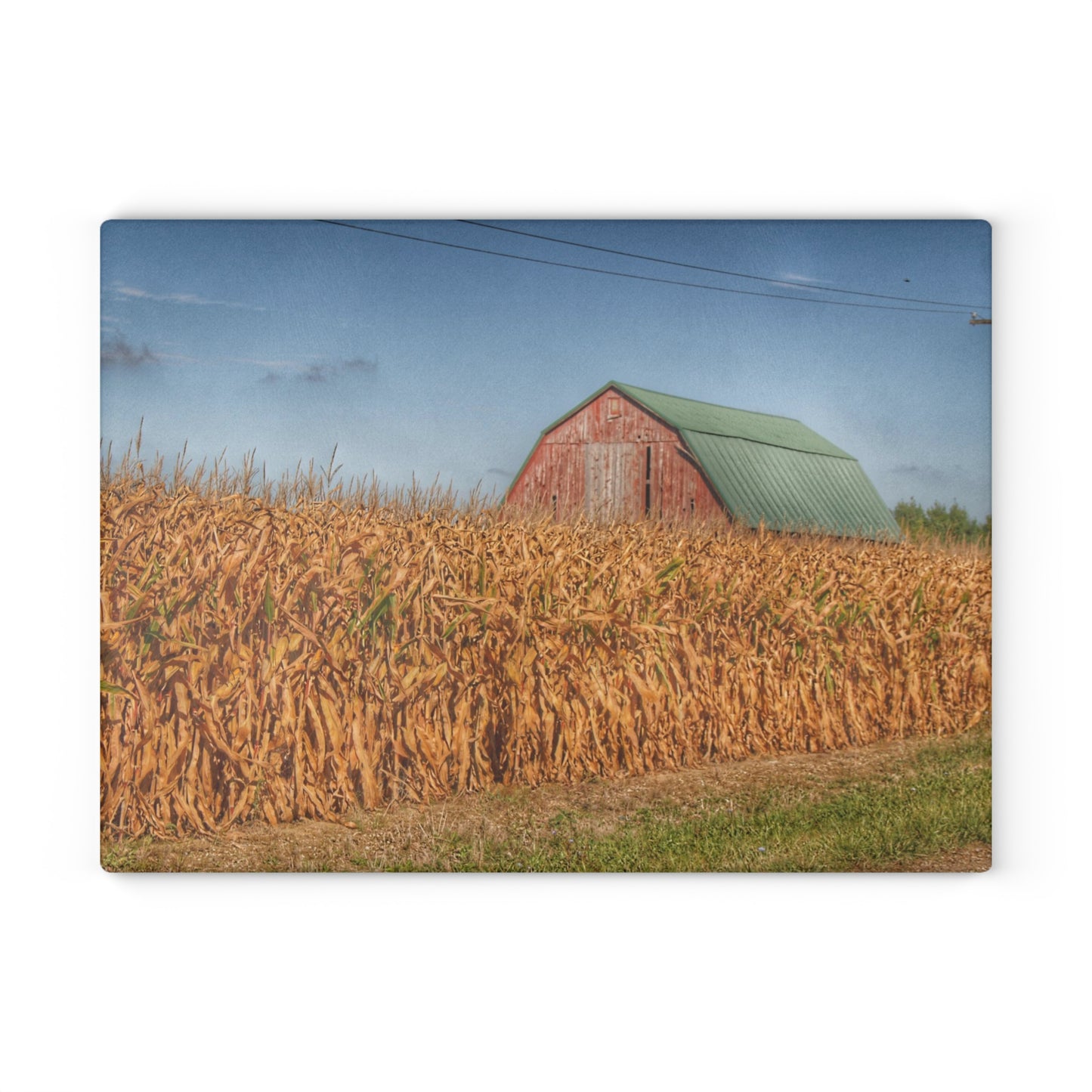 U R There Photography Beyond the Harvest Corn I Rustic Farmhouse Tempered-Glass Cutting Board