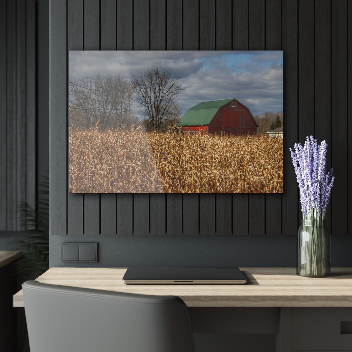 U R There Photography North Force Road Hidden Red Rustic Farmhouse Acrylic Wall Print