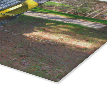 U R There Photography Hickory Place Yard Art II Rustic Farmhouse Tempered-Glass Cutting Board